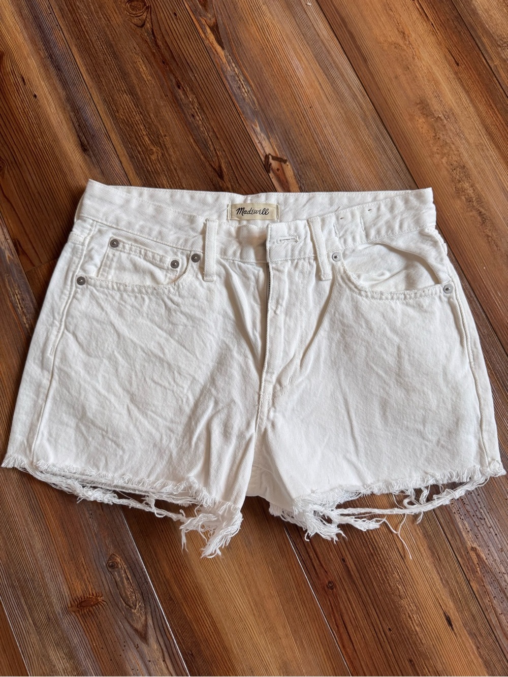 Madewell - size 27 - White Denim Cutoff Shorts